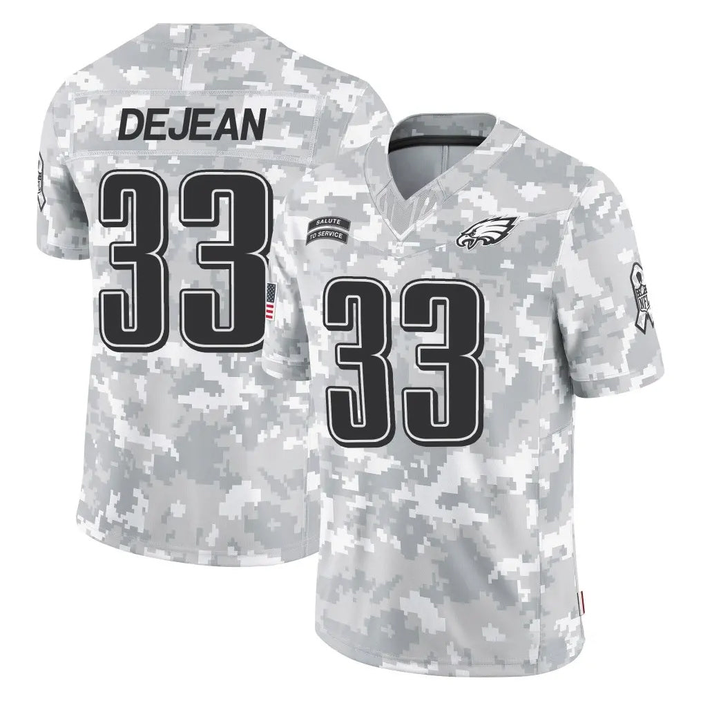 P.Eagles #33 Cooper DeJean Player Arctic Camo Salute to Service Limited Game PETTCS Stitched Jerseys