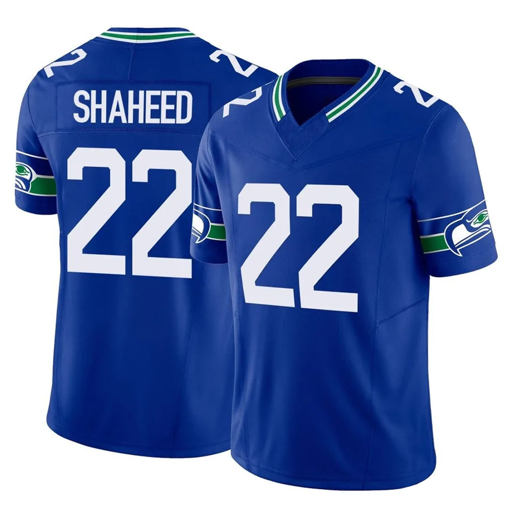 S.Seahawks #22 Rashid Shaheed Player Royal Limited Throwback Vapor F.U.S.E. Home Game PETTCS Stitched Jerseys