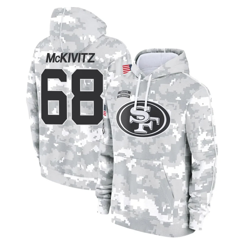 SF.49ers #68 Colton McKivitz Player Arctic Camo Limited Salute to Service Pullover Hoodies Game PETTCS Stitched Jerseys