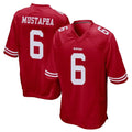 SF.49ers #6 Malik Mustapha Player Red Home Game PETTCS Stitched Jerseys