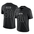 S.Seahawks #90 Jarran Reed Player Black Limited Reflective Home Game PETTCS Stitched Jerseys
