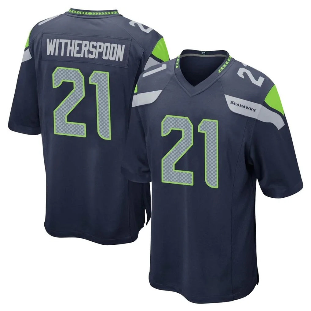 S.Seahawks #21 Devon Witherspoon Player Navy Home Game PETTCS Stitched Jerseys