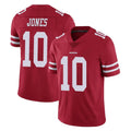 SF.49ers #10 Mac Jones Player Red Limited Vapor Untouchable Home Game PETTCS Stitched Jerseys