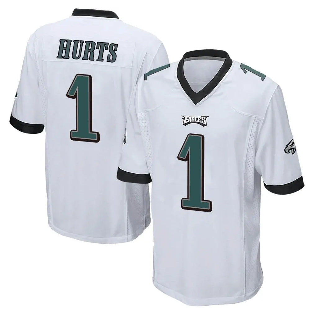 P.Eagles #1 Jalen Hurts Player White Home Game PETTCS Stitched Jerseys