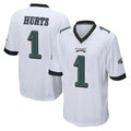 P.Eagles #1 Jalen Hurts Player White Home Game PETTCS Stitched Jerseys