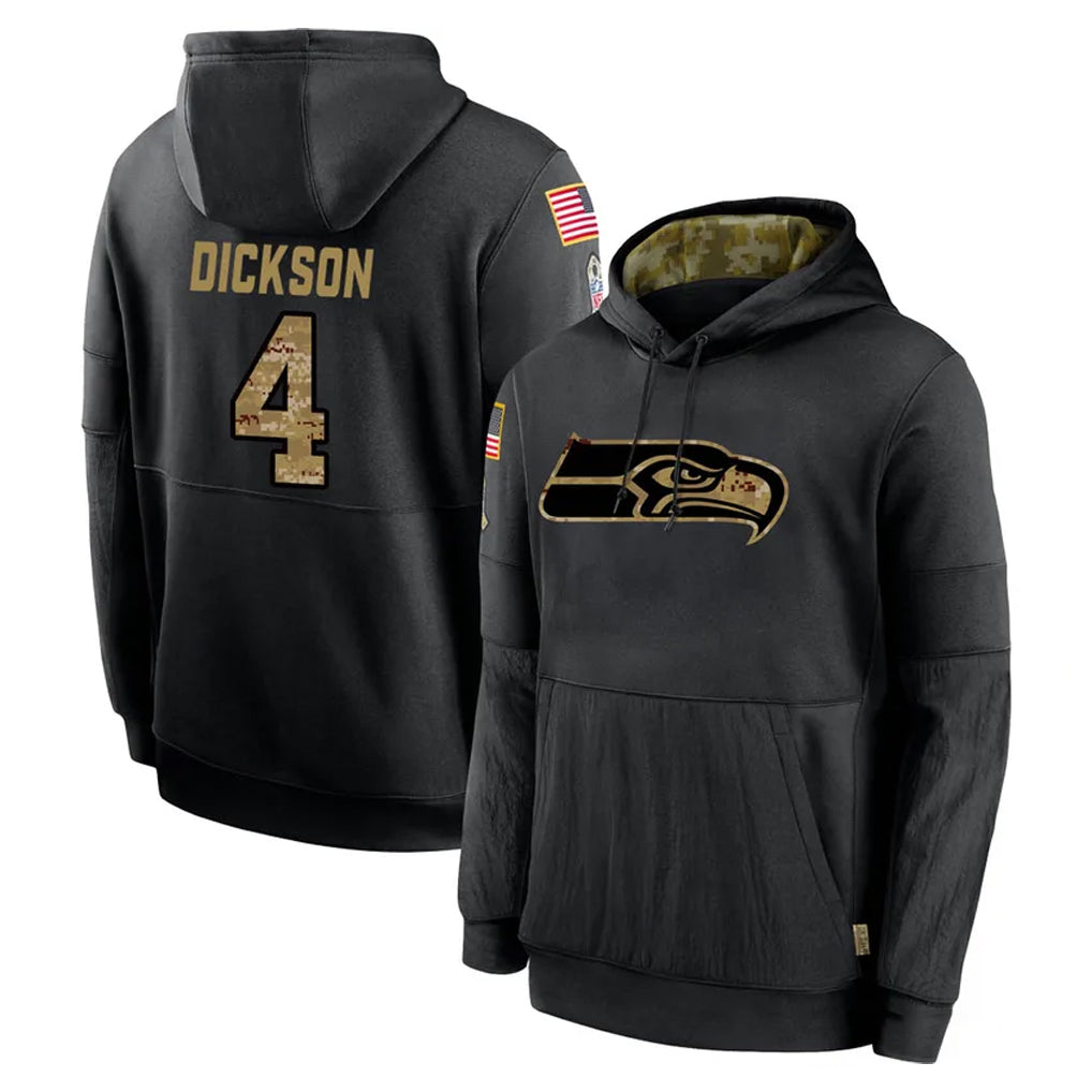 S.Seahawks #4 Michael Dickson Player Black Salute to Service Hoodies Limited Game PETTCS Stitched Jerseys