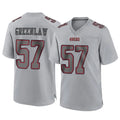 SF.49ers #57 Dre Greenlaw Player Gray Atmosphere Fashion Home Game PETTCS Stitched Jerseys