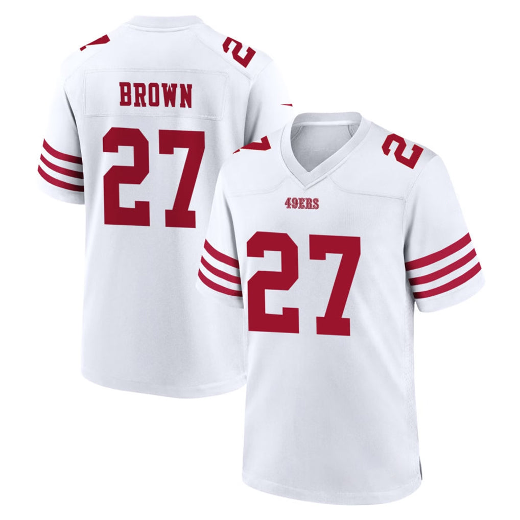 SF.49ers #27 Ji'Ayir Brown Player White Game Home PETTCS Stitched Jerseys
