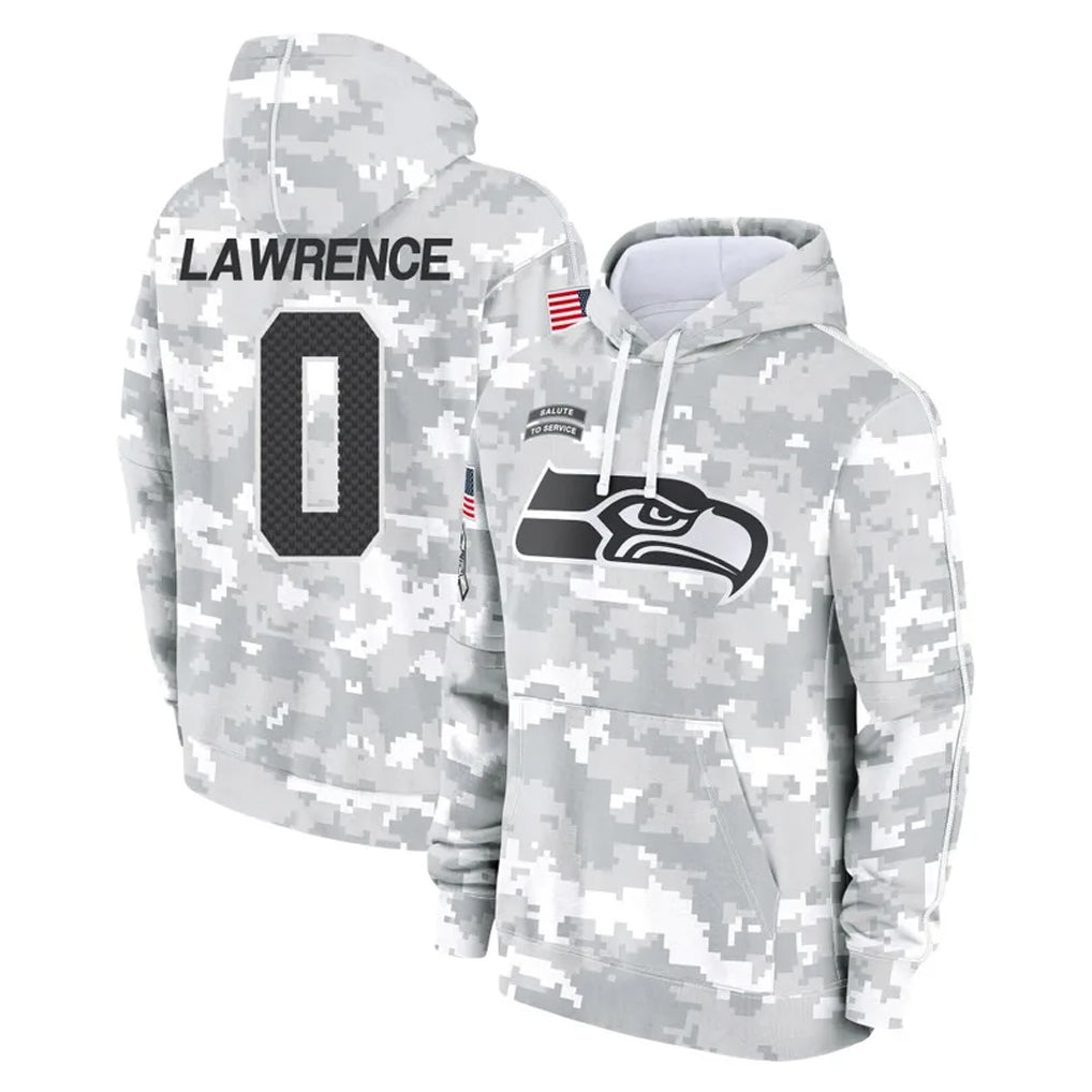 S.Seahawks #0 DeMarcus Lawrence Player Arctic Camo Limited Salute to Service Pullover Hoodies Game PETTCS Stitched Jerseys