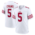 SF.49ers #5 Mike Evans Player White Game Home PETTCS Stitched Jerseys