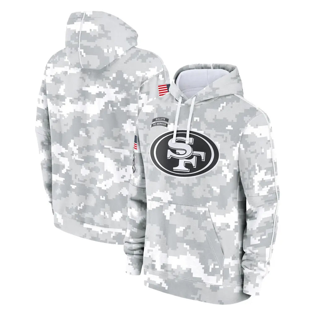 SF.49ers ## 49ers Blank Player Arctic Camo Limited Salute to Service Pullover Hoodies Game PETTCS Stitched Jerseys