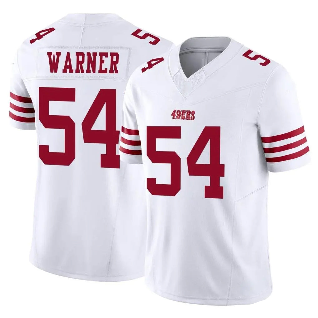 SF.49ers #54 Fred Warner Player White Limited Vapor F.U.S.E. Home Game PETTCS Stitched Jerseys