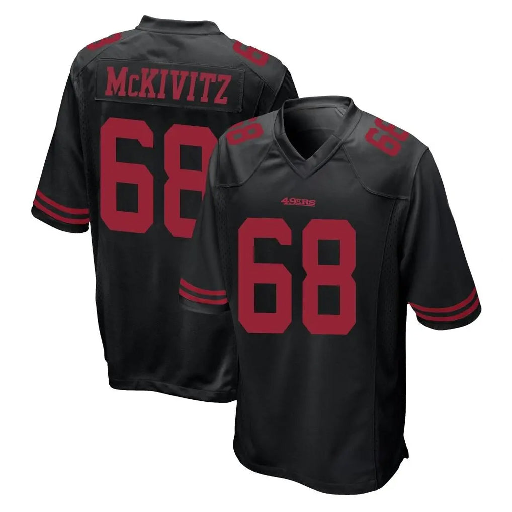 SF.49ers #68 Colton McKivitz Player Black Alternate Home Game PETTCS Stitched Jerseys