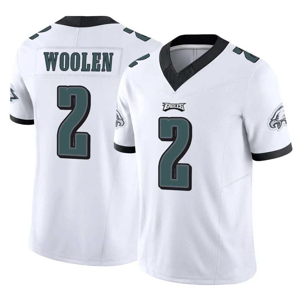 P.Eagles #2 Riq Woolen Player White Limited Vapor F.U.S.E. Home Game PETTCS Stitched Jerseys