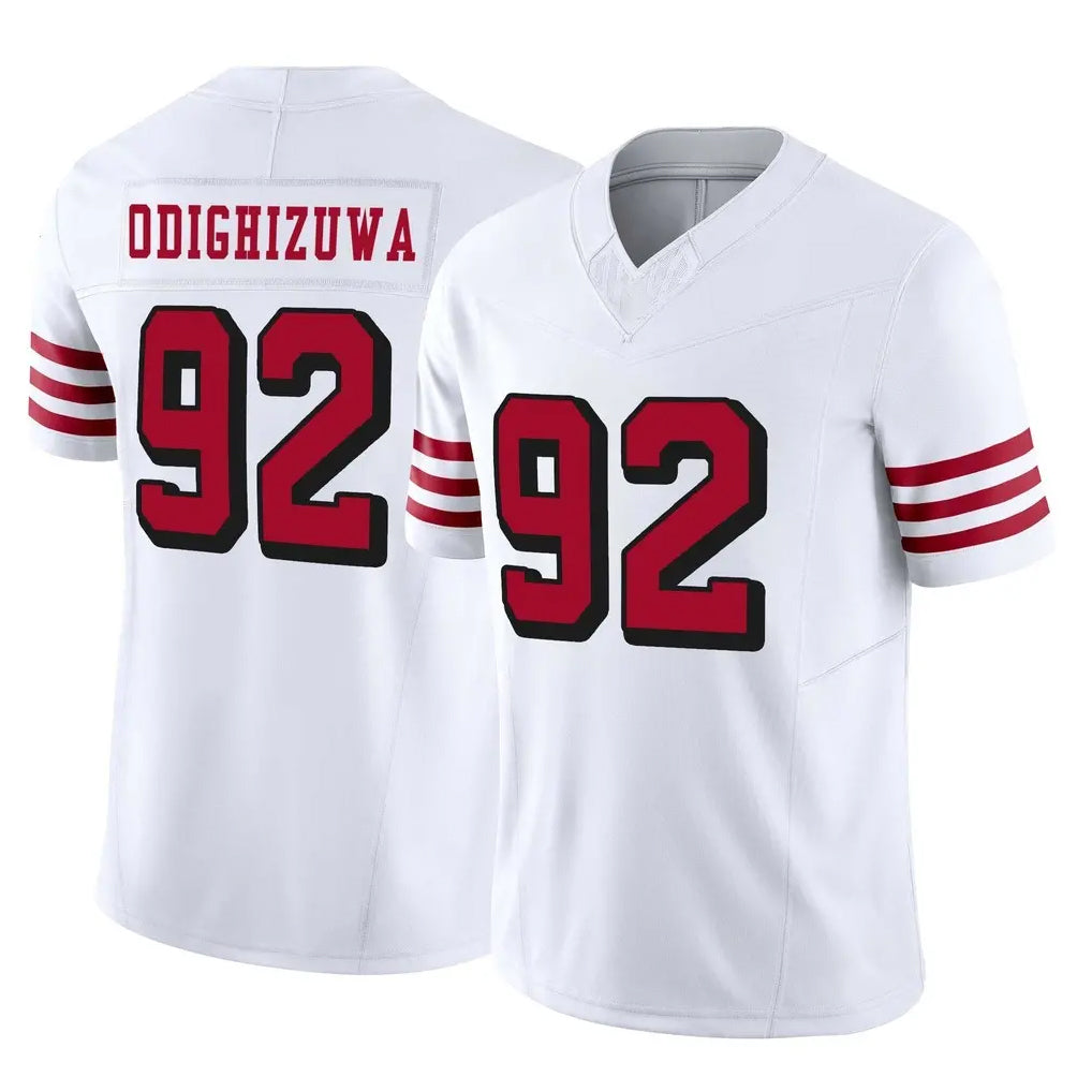 SF.49ers #92 Osa Odighizuwa Player White Limited Alternate Vapor F.U.S.E. Home Game PETTCS Stitched Jerseys