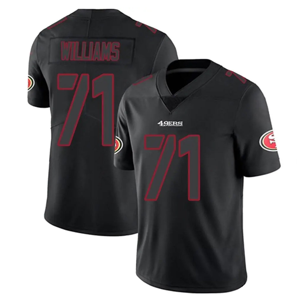 SF.49ers #71 Trent Williams Player Black Impact Limited Home Game PETTCS Stitched Jerseys