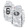 SF.49ers #6 Malik Mustapha Player Arctic Camo Limited Salute to Service Pullover Hoodies Game PETTCS Stitched Jerseys