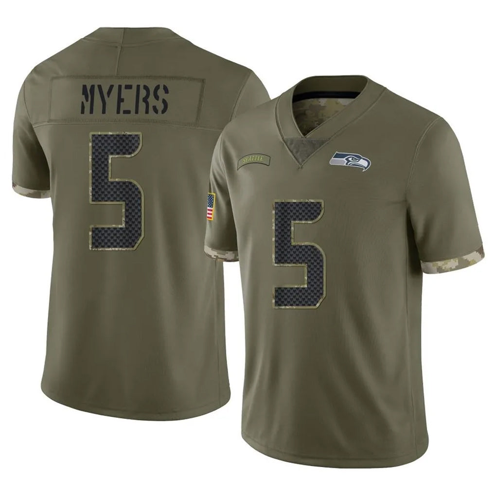 S.Seahawks #5 Jason Myers Player Olive Limited Salute To Service Home Game PETTCS Stitched Jerseys