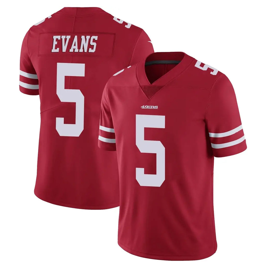 SF.49ers #5 Mike Evans Player Red Limited Vapor Untouchable Home Game PETTCS Stitched Jerseys