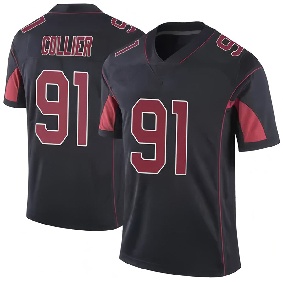 A.Cardinals #91 L.J. Collier Player Black Vapor Limited Elite PETTCS Stitched Jerseys