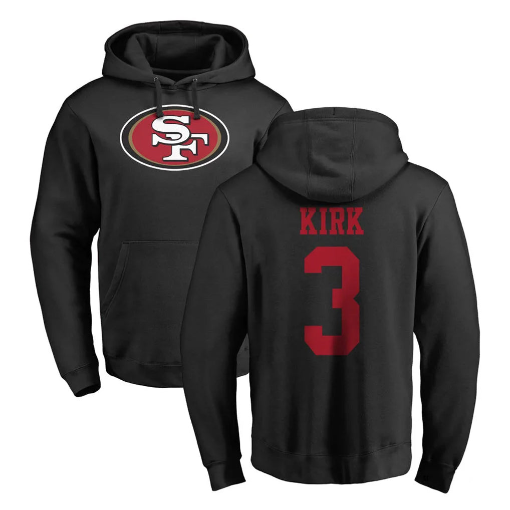SF.49ers #3 Christian Kirk Player Black LOGO Pullover Hoodies Home Game PETTCS Stitched Jerseys