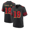 SF.49ers #19 Deebo Samuel Sr. Player Black Rivalries Collection Home Game PETTCS Stitched Jerseys
