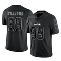 S.Seahawks #99 Leonard Williams Player Black Limited Reflective Home Game PETTCS Stitched Jerseys