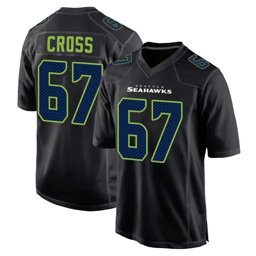 S.Seahawks #67 Charles Cross Player Black Limited Fashion Home Game Ddoa Stitched Jerseys