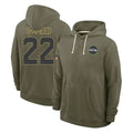 S.Seahawks #22 Rashid Shaheed Player Olive Salute to Service Pullover Hoodies Limited PETTCS Stitched Jerseys