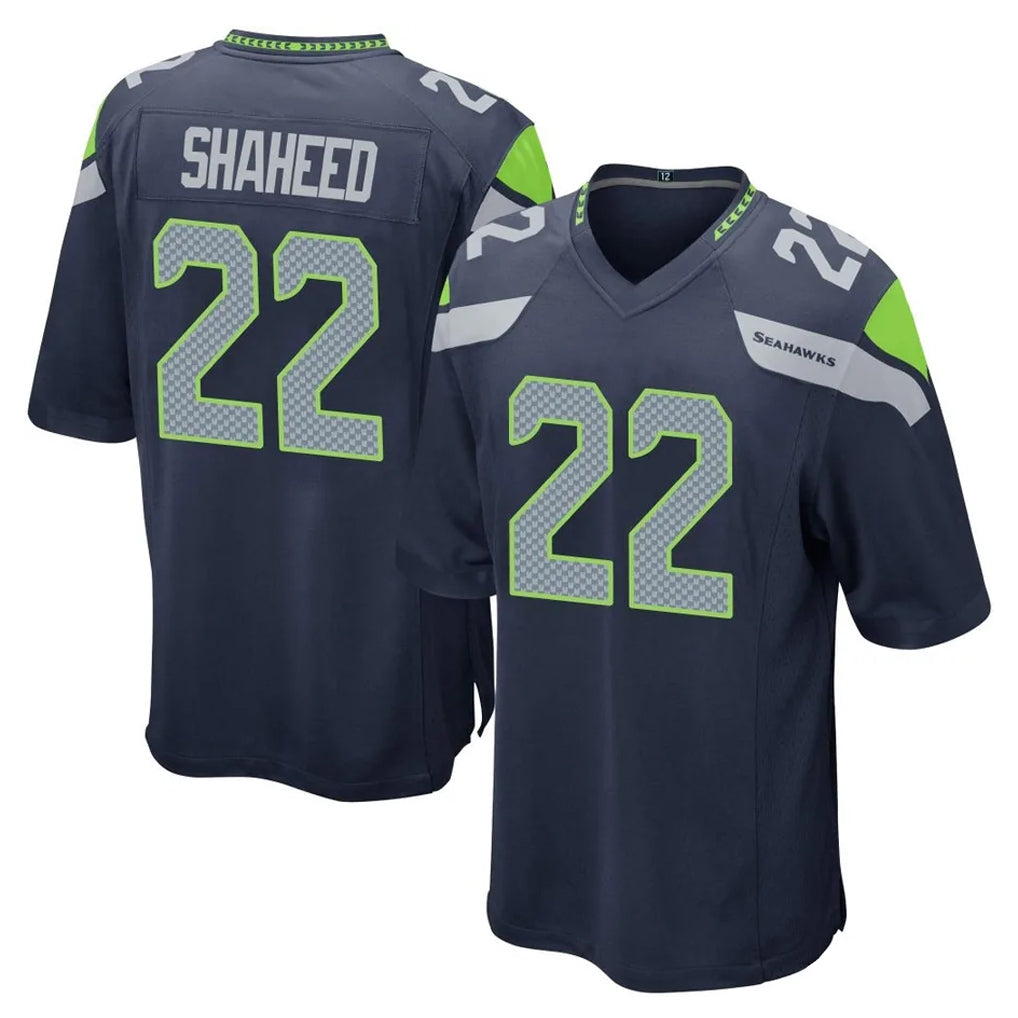 S.Seahawks #22 Rashid Shaheed Player Navy Home Game PETTCS Stitched Jerseys