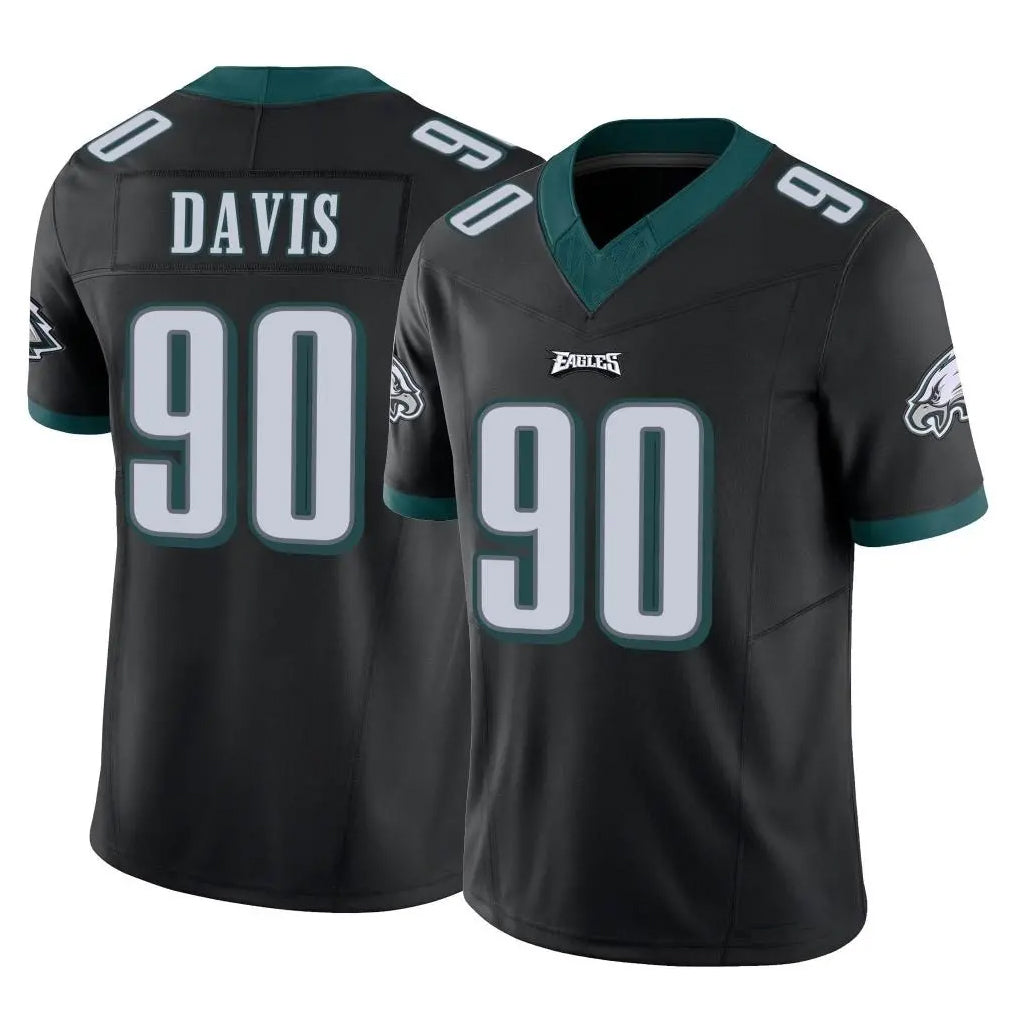 P.Eagles #90 Jordan Davis Player Black Limited Vapor F.U.S.E. Home Game PETTCS Stitched Jerseys