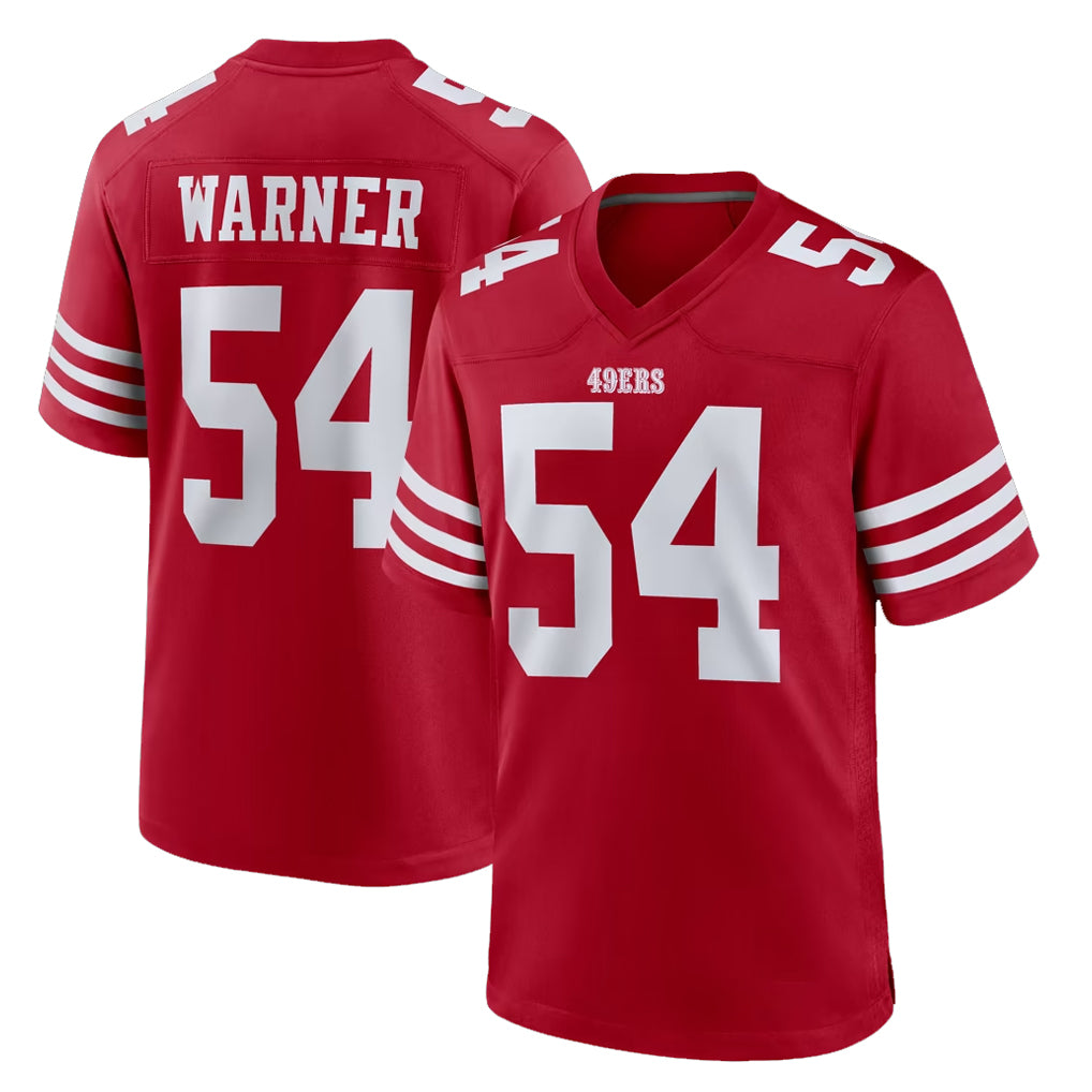 SF.49ers #54 Fred Warner Player Red Game Home PETTCS Stitched Jerseys