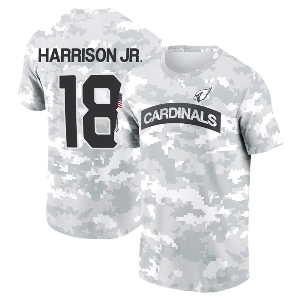 A.Cardinals #18 Marvin Harrison Jr. Player Salute to Service Hoodies & T-Shirts PETTCS Stitched Jerseys