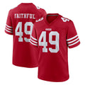 SF.49ers #49 The Faithful Player Red Game Home PETTCS Stitched Jerseys