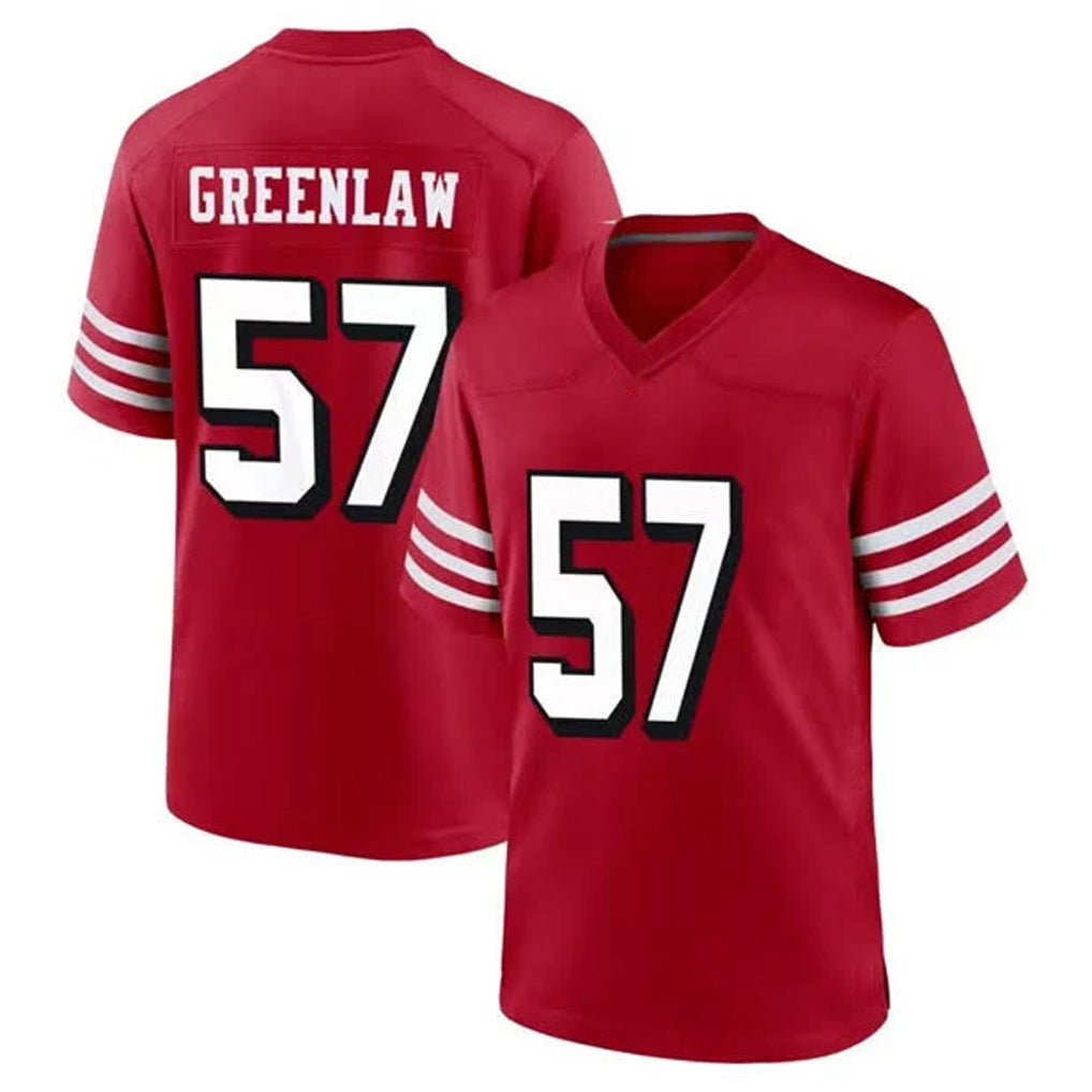 SF.49ers #57 Dre Greenlaw Player Red Limited Alternate Home Game PETTCS Stitched Jerseys