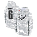 P.Eagles #6 DeVonta Smith Player Arctic Camo Salute to Service Pullover Hoodies Limited Game PETTCS Stitched Jerseys