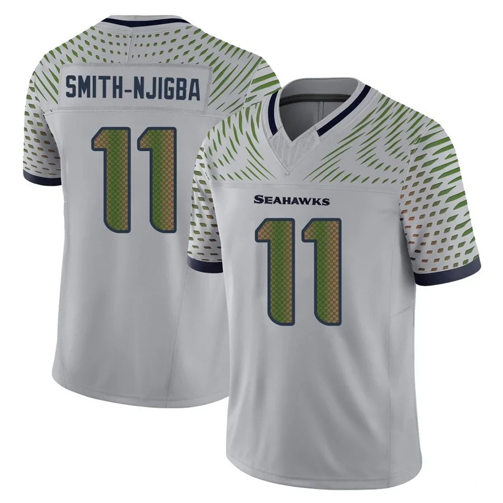 S.Seahawks #11 Jaxon Smith-Njigba Player Grey Limited 2025 Rivalries Collection Home Game PETTCS Stitched Jerseys