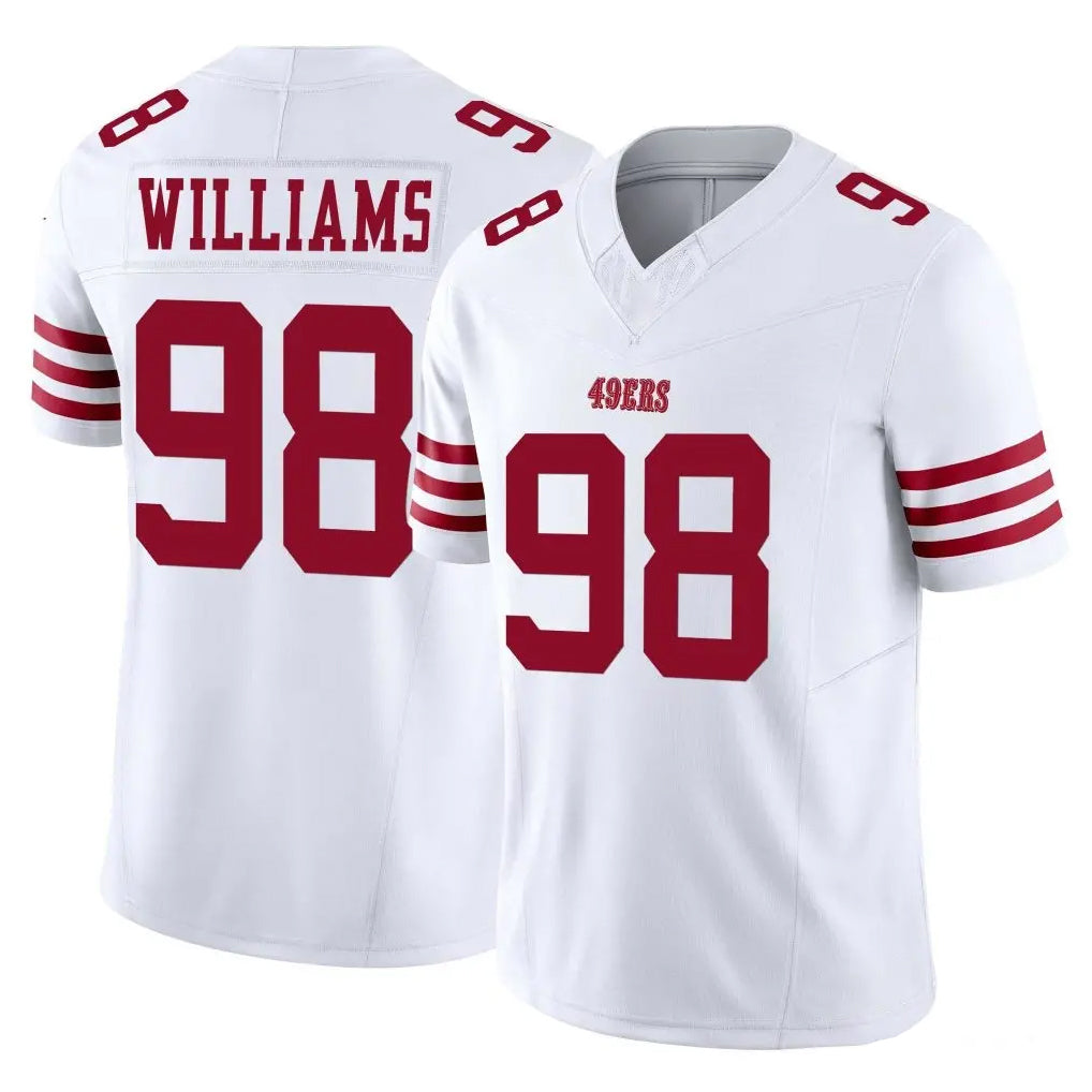 SF.49ers #98 Mykel Williams Player White Limited Vapor F.U.S.E. Home Game PETTCS Stitched Jerseys