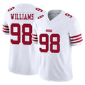 SF.49ers #98 Mykel Williams Player White Limited Vapor F.U.S.E. Home Game PETTCS Stitched Jerseys