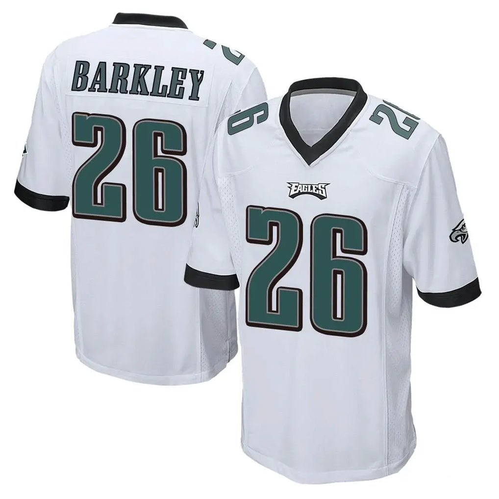 P.Eagles #26 Saquon Barkley Player White Home Game PETTCS Stitched Jerseys