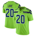 S.Seahawks #20 Julian Love Player Green Limited Color Rush Home Game PETTCS Stitched Jerseys