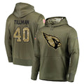 A.Cardinals #40 Pat Tillman Player Olive Salute to Service Limited Hoodie PETTCS Stitched Jerseys