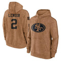 SF.49ers #2 Deommodore Lenoir Player Brown Limited Salute to Service Pullover Hoodies Game PETTCS Stitched Jerseys