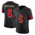 SF.49ers #6 Malik Mustapha Player Black Limited Rivalries Collection Home Game PETTCS Stitched Jerseys
