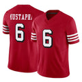 SF.49ers #6 Malik Mustapha Player Red Limited Alternate Vapor F.U.S.E. Home Game PETTCS Stitched Jerseys