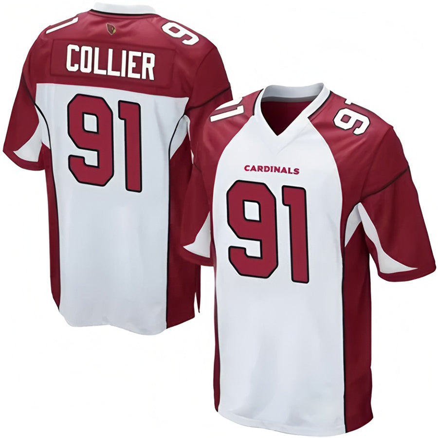 A.Cardinals #91 L.J. Collier Player White Game PETTCS Stitched Jerseys