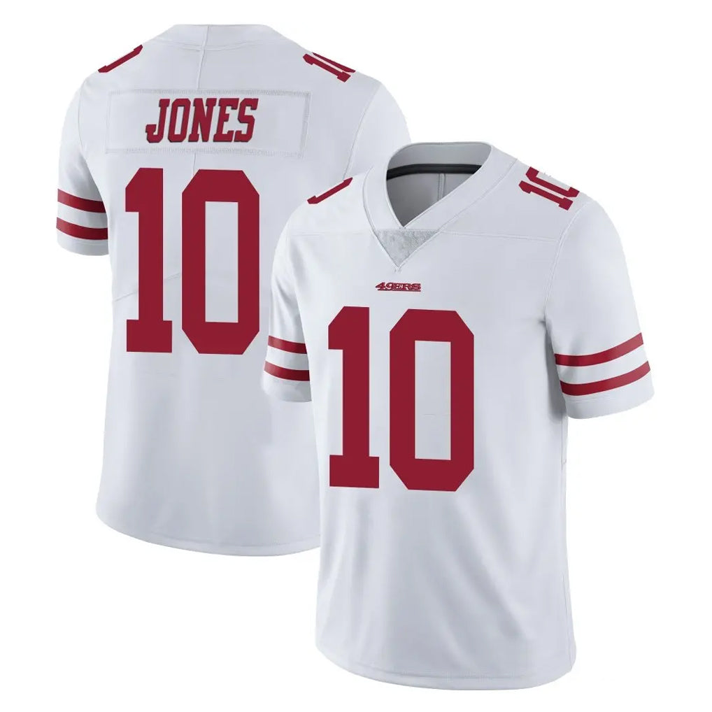 SF.49ers #10 Mac Jones Player White Limited Vapor Untouchable Home Game PETTCS Stitched Jerseys