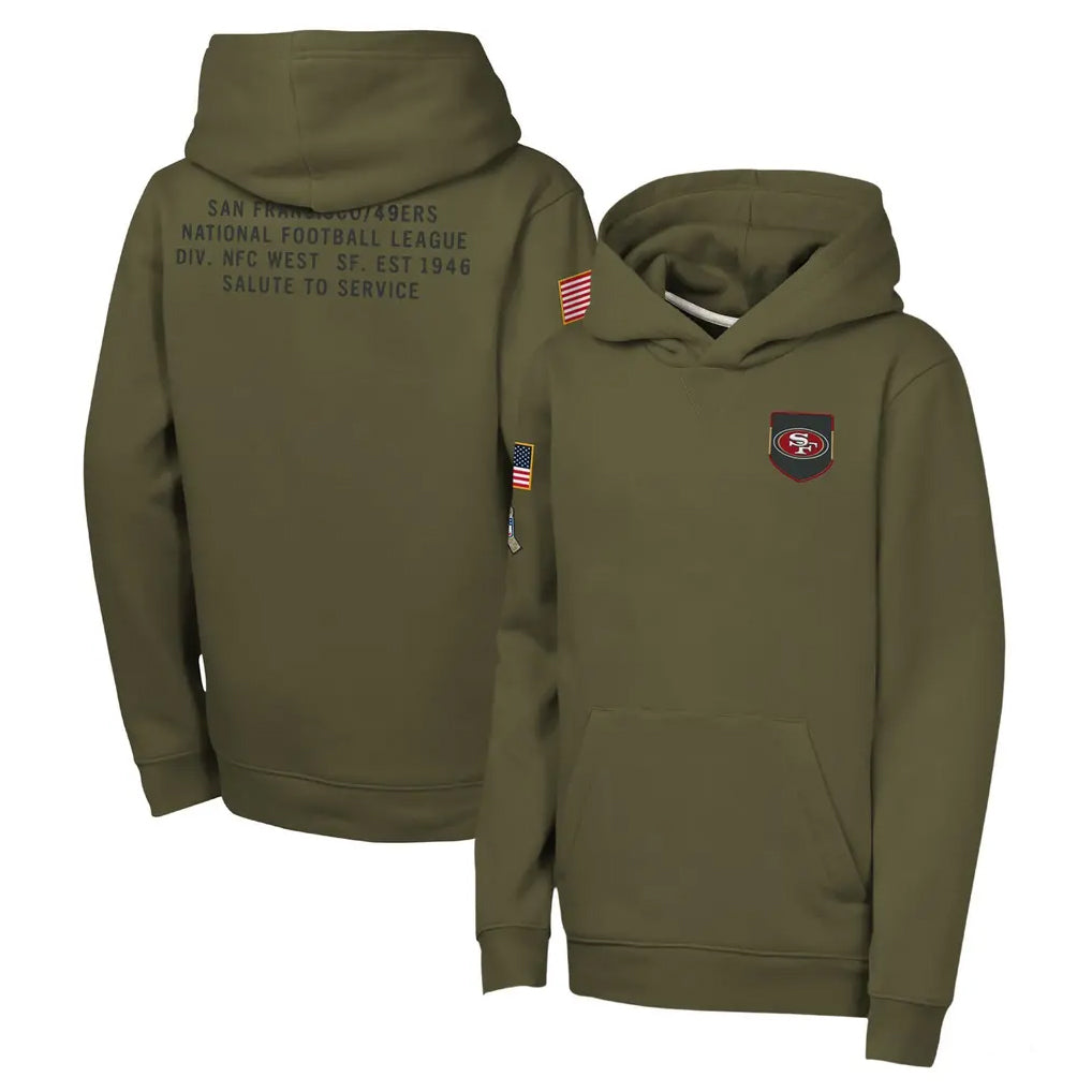 SF.49ers ## 49ers Blank Player Olive Salute to Service Pullover Hoodies Limited PETTCS Stitched Jerseys