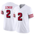 SF.49ers #2 Deommodore Lenoir Player White Limited Alternate Vapor F.U.S.E. Home Game PETTCS Stitched Jerseys