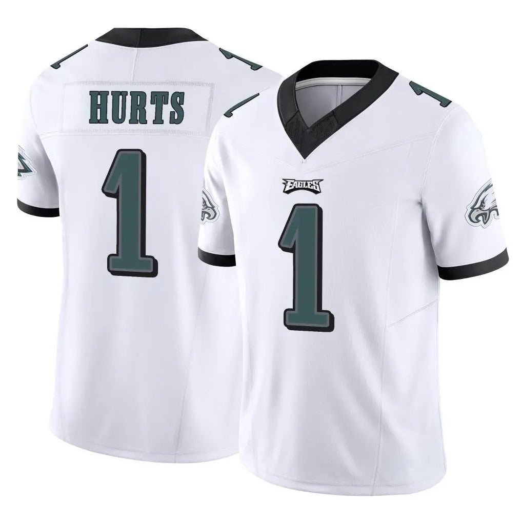 P.Eagles #1 Jalen Hurts Player White Limited Vapor F.U.S.E. Home Game PETTCS Stitched Jerseys